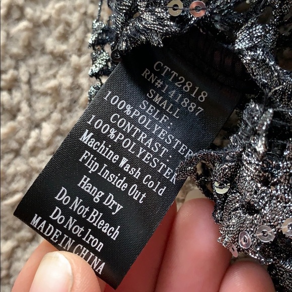 Sheer Black and Silver Sparkle Tank Top - Picture 6 of 6